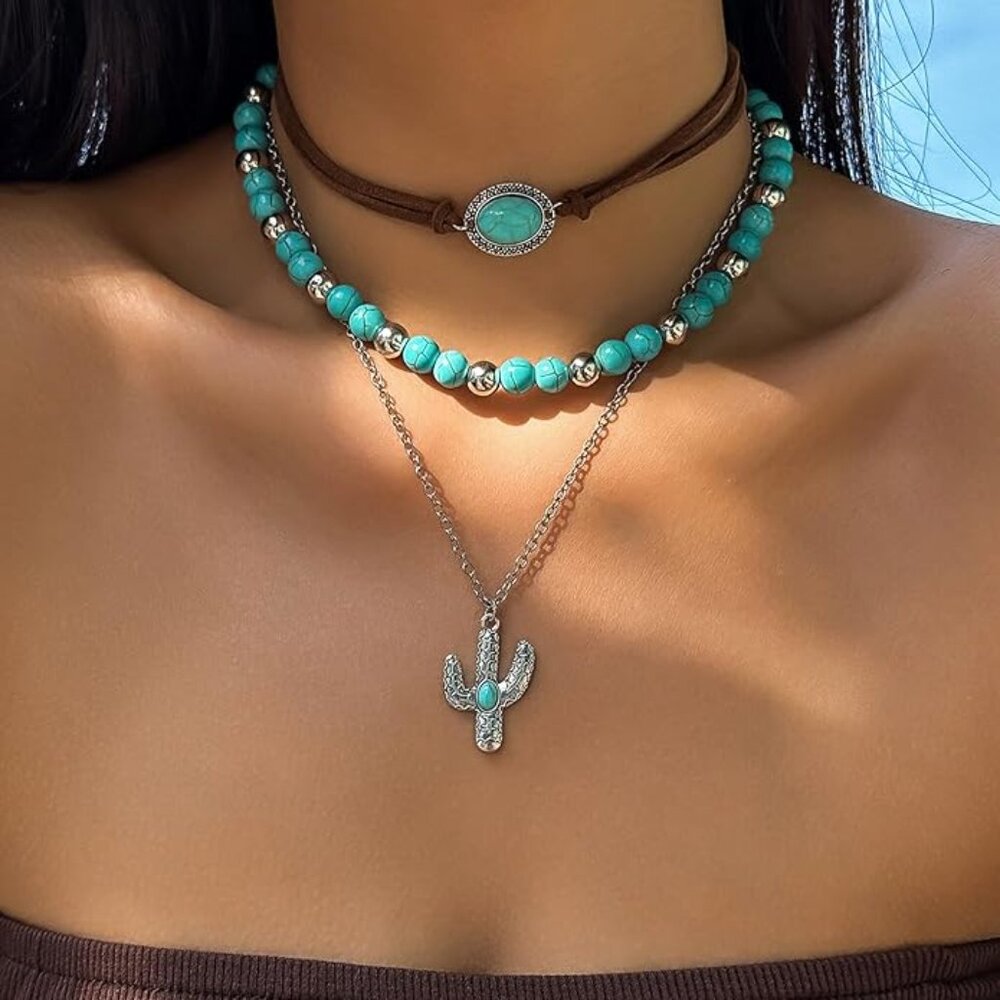Turquoise beaded necklace